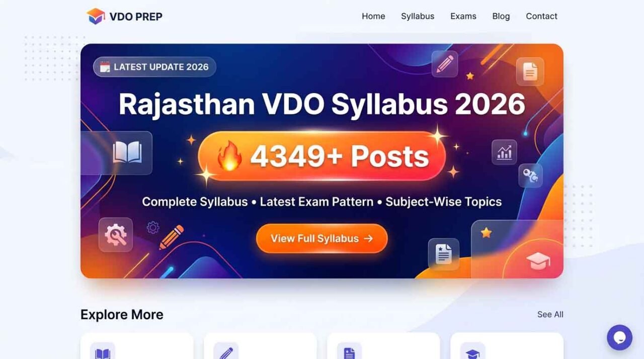 Rajasthan VDO Syllabus 2026 PDF Download